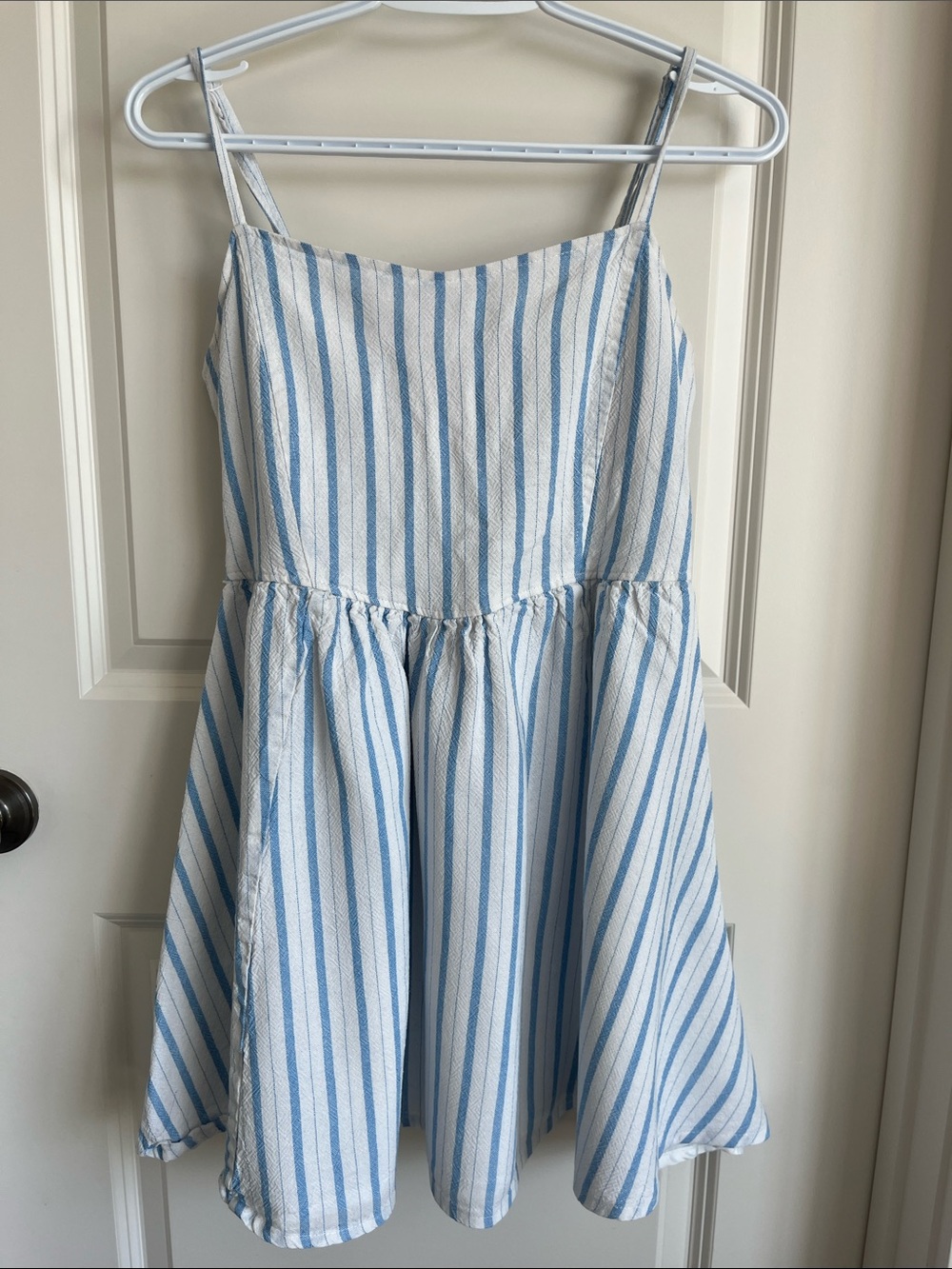 Girls' Blue & White Striped Sundress